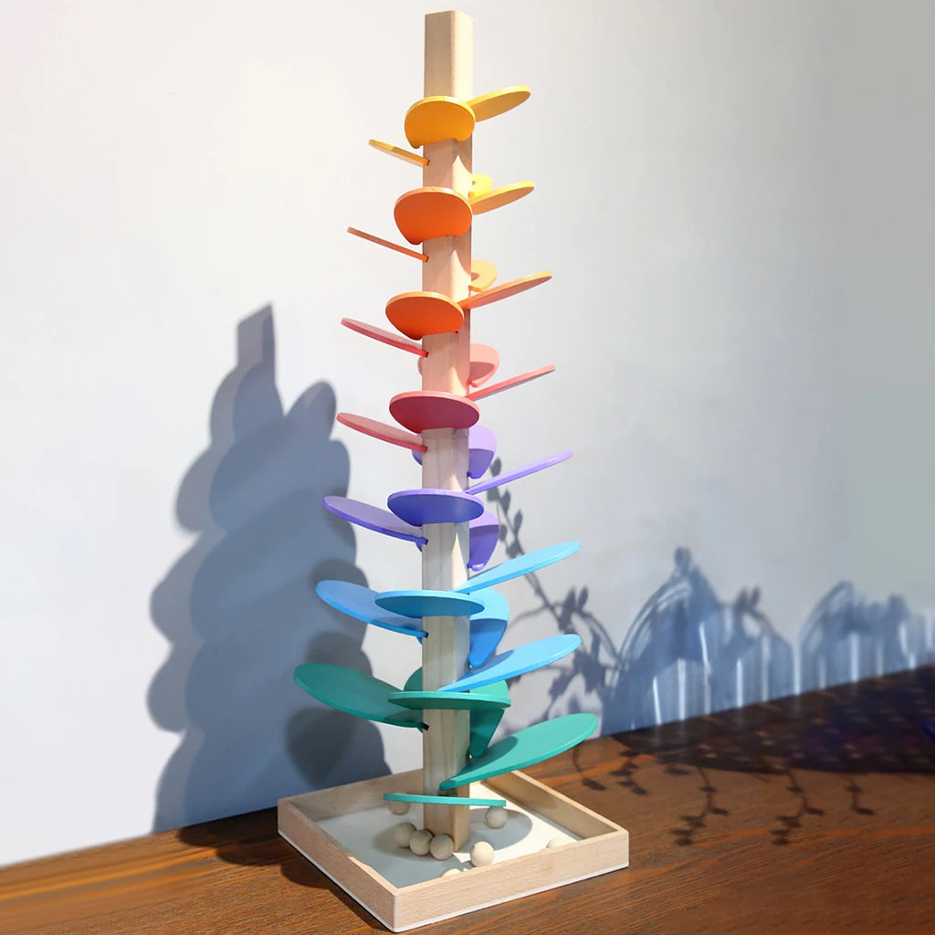 Regenbogen-Murmelturm – Kreatives Holzspielzeug – Fördert Farben & Klänge für Kinder ab 3 Jahren 6