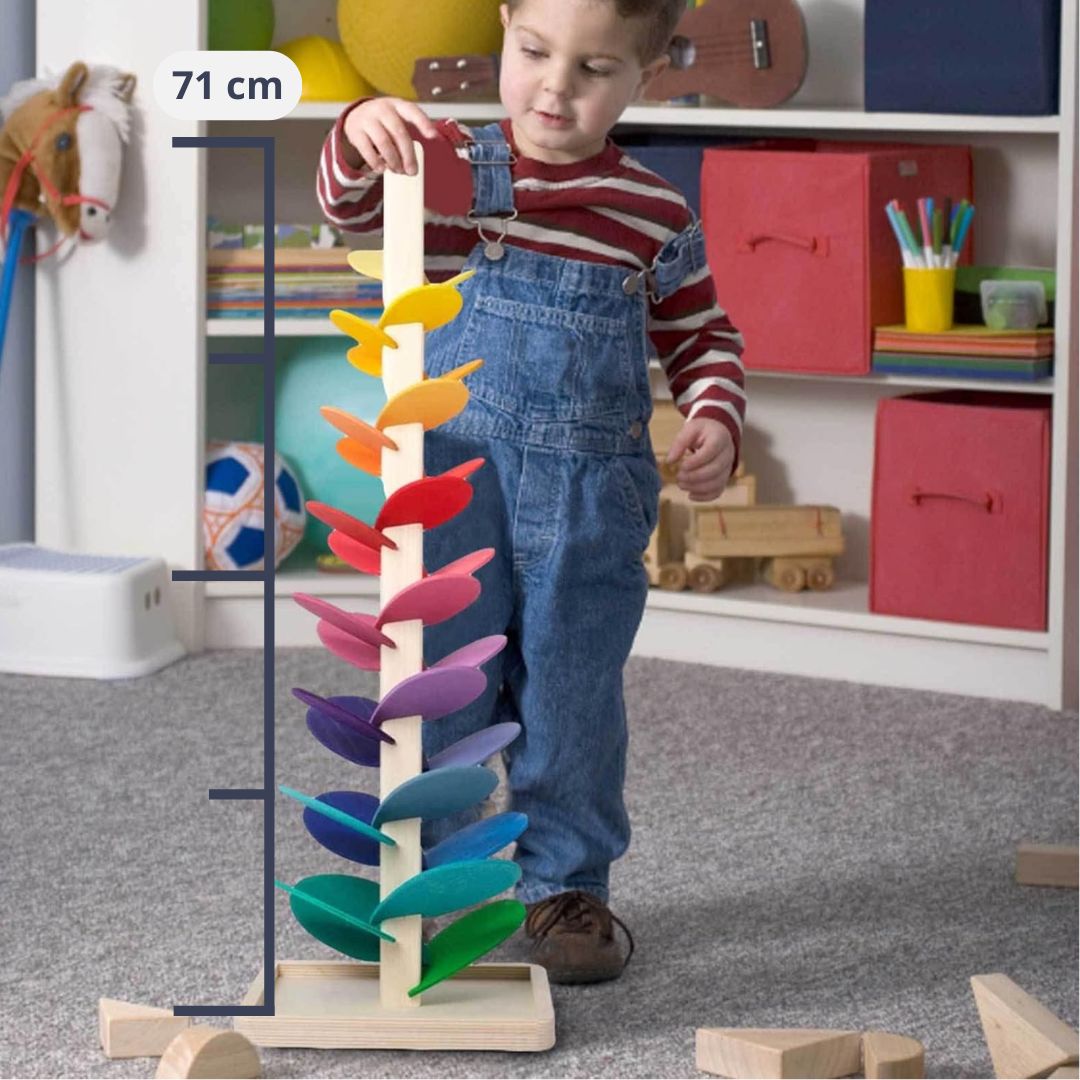 Regenbogen-Murmelturm – Kreatives Holzspielzeug – Fördert Farben & Klänge für Kinder ab 3 Jahren 8