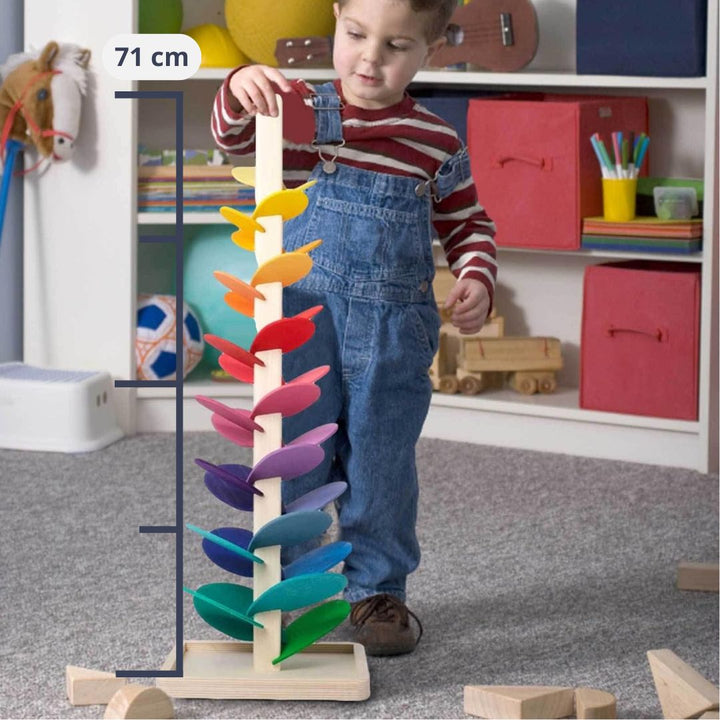 Regenbogen-Murmelturm – Kreatives Holzspielzeug – Fördert Farben & Klänge für Kinder ab 3 Jahren 8