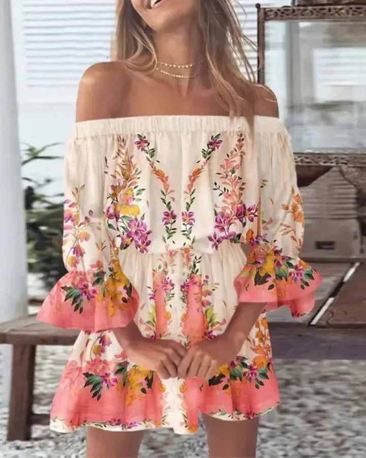 ELSIE | Sexy Off-Shoulder Bedrucktes Kleid