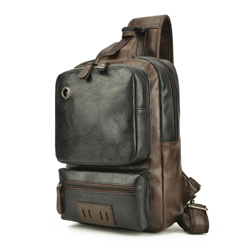 Noah | Reis Crossbody-Tasche aus PU-Leder mit Ladeanschluss