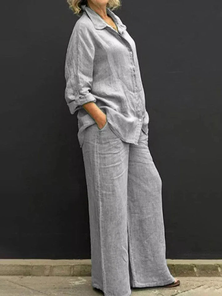 LUNA | Vintage Leinen Zweiteiliges Set für Damen