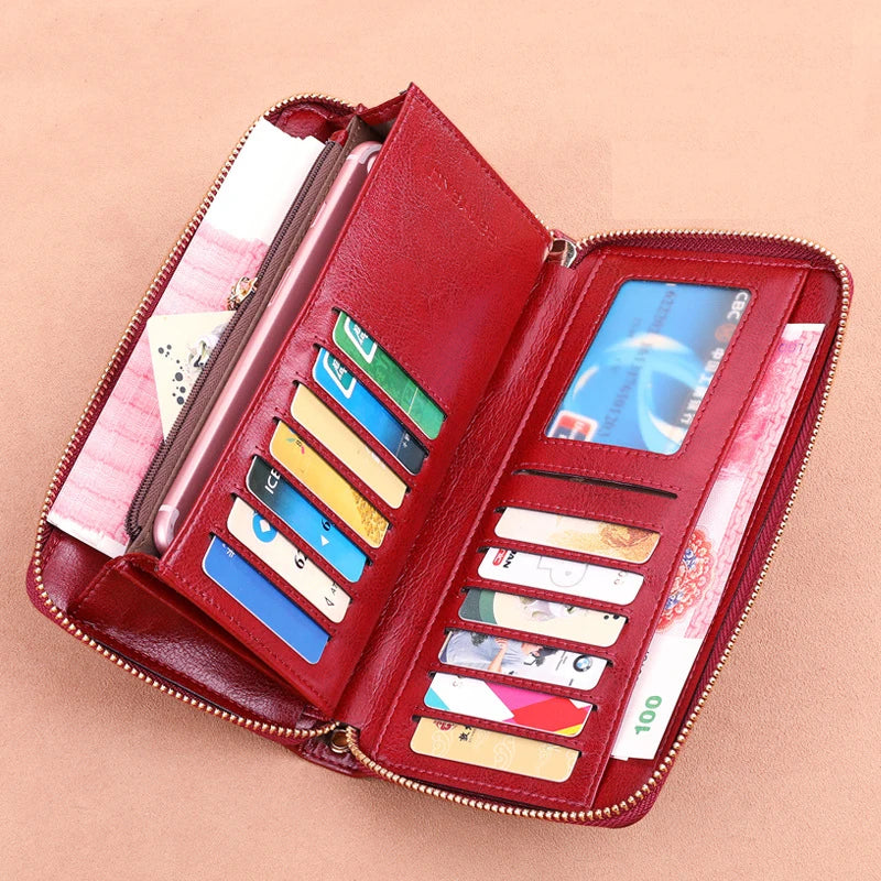Naya | RFID Leder Telefon Tasche Clutch Reisebrieftasche
