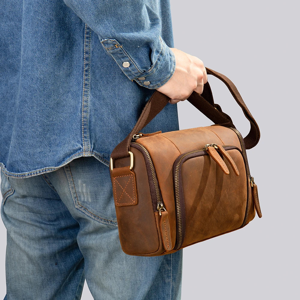 Kai | Herren Vintage Leder Crossbody Sling Reisetasche
