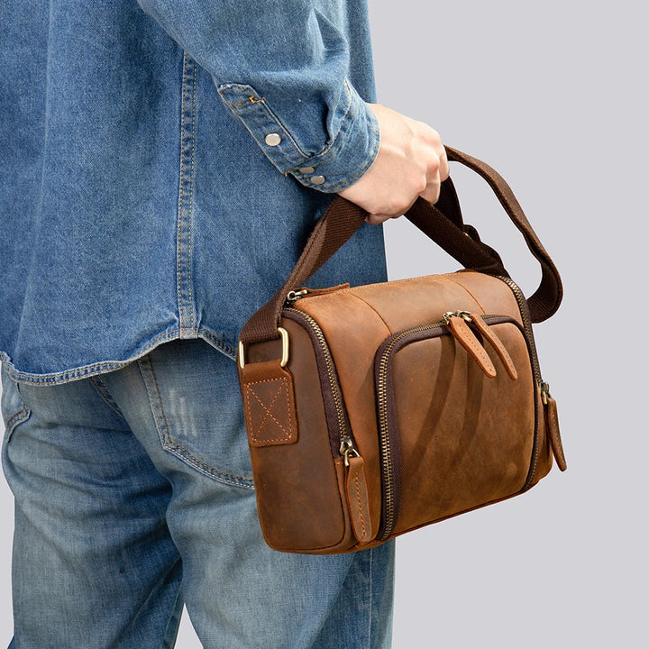 Kai | Herren Vintage Leder Crossbody Sling Reisetasche