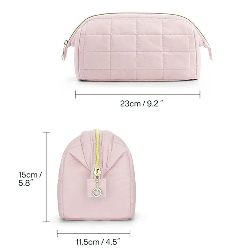 Louise | Elegante und geräumige weiche, gesteppten Kosmetiktasche