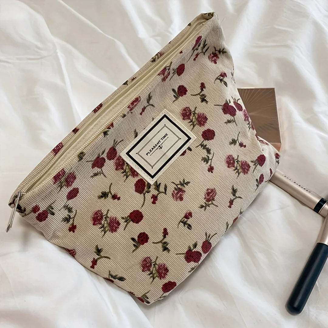 Jaycee | Elegante Rosen-Schminktasche mit großem Fassungsvermögen