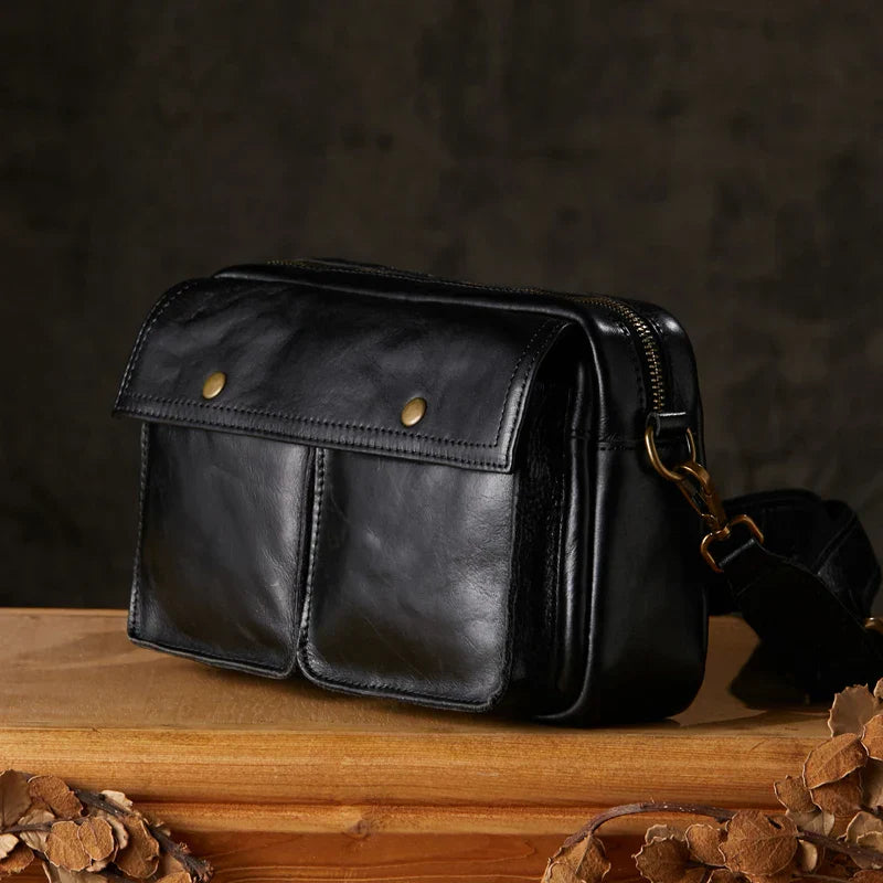 Elias | Herren Rindsleder Leren Crossbody Reisemessenger Tasche