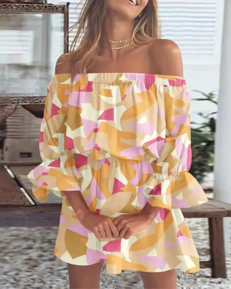 ELSIE | Sexy Off-Shoulder Bedrucktes Kleid