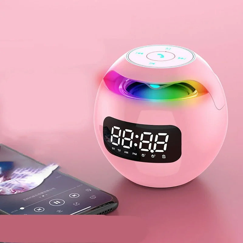 Multifunktionaler Bluetooth -Weckerlautsprecher mit LED -Display und farbenfrohe Nachtlicht - 2200 mAh Akku-1