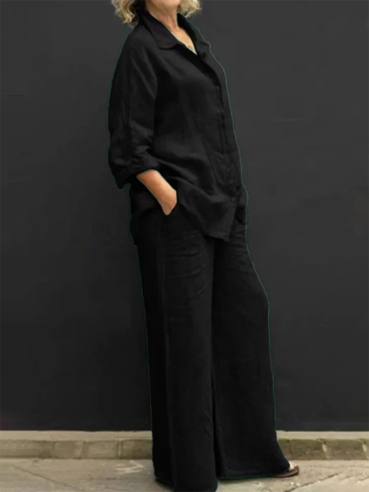 LUNA | Vintage Leinen Zweiteiliges Set für Damen