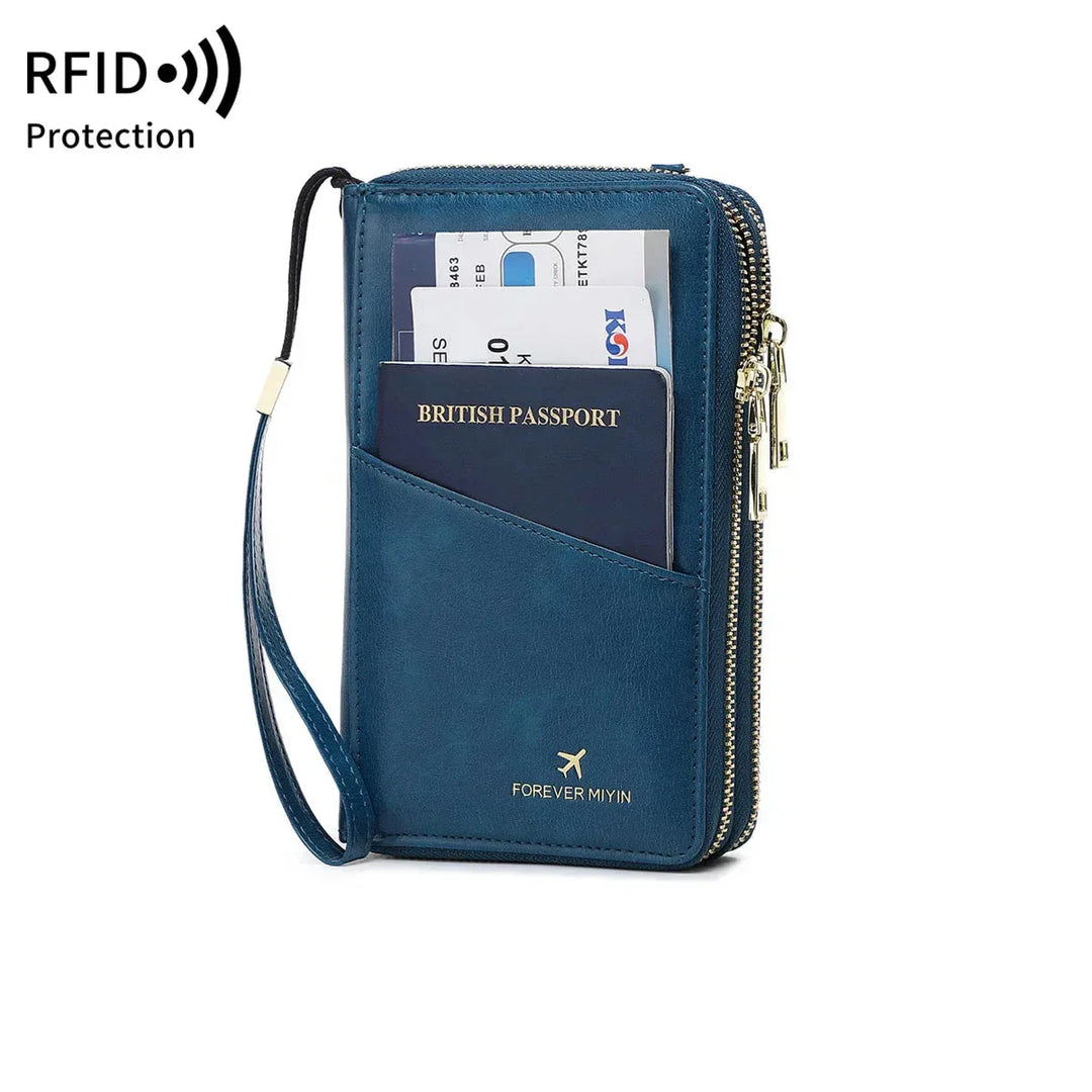Valery | RFID-blockierende Reisepasshülle mit Trageriemen