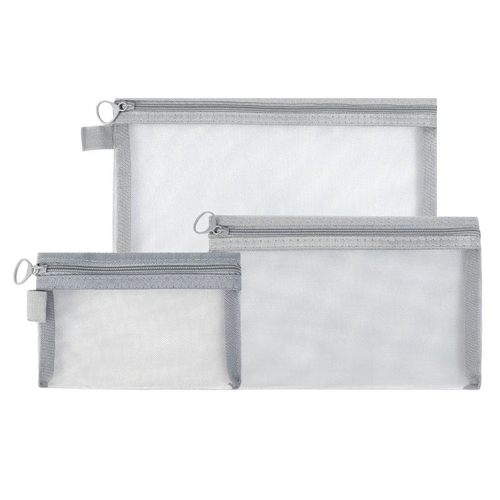 Keily | 3-teiliges Nylon-Mesh Kosmetik- und Toilettenbeutel-Set