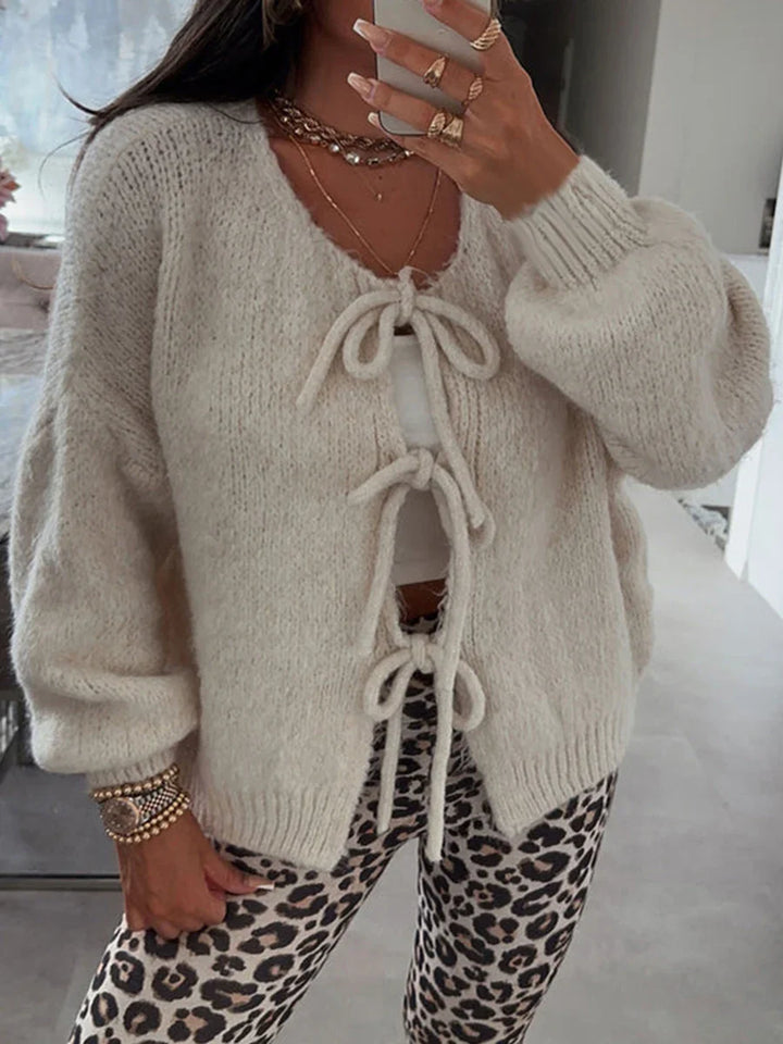 SYDNEY | Damen Strickjacke mit Schleifen