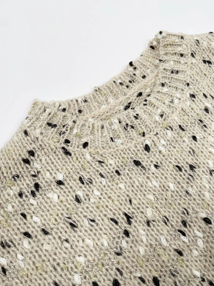 Charlotta | Gemütlicher Lochstrick-Pullover mit Rundhalsausschnitt