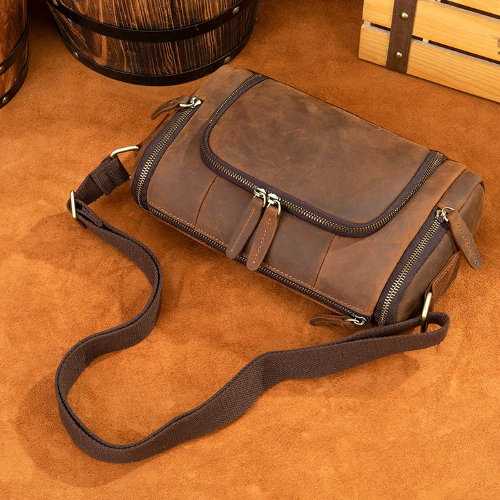 Kai | Herren Vintage Leder Crossbody Sling Reisetasche
