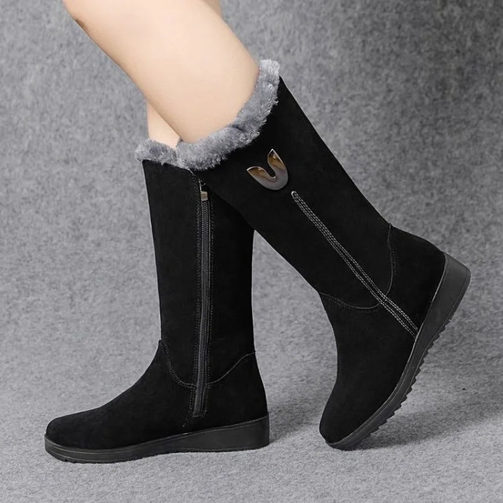 ALBA | Damen Wildleder-Winterstiefel mit Fell