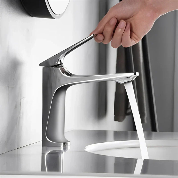  Badezimmerhahn -hochwertiges Metall, Wasserunterricht, Kratzerresistent, einfache Installation, modernes Design-1