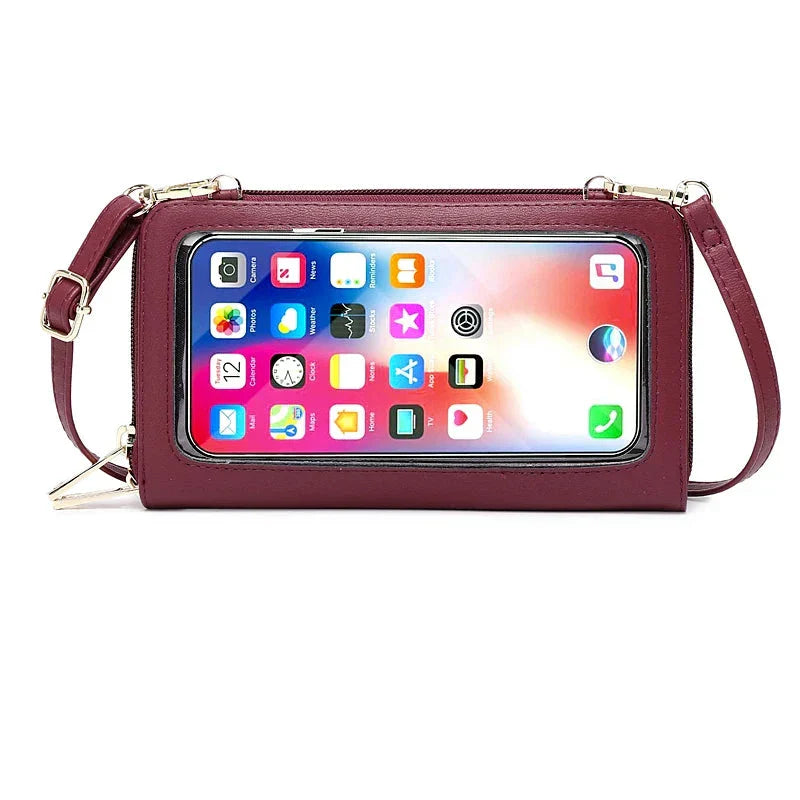 Celia | RFID-blockierender Touchscreen Crossbody Reisepasshalter Reisegeldbörse