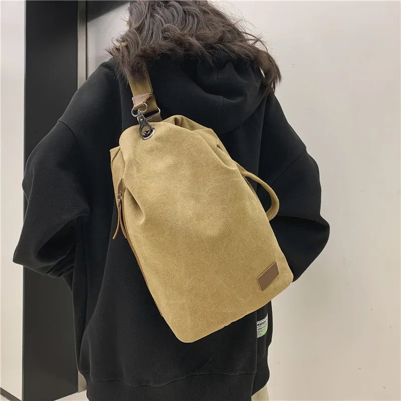 Finn | Große Vintage Canvas Umhängetasche Reisetasche