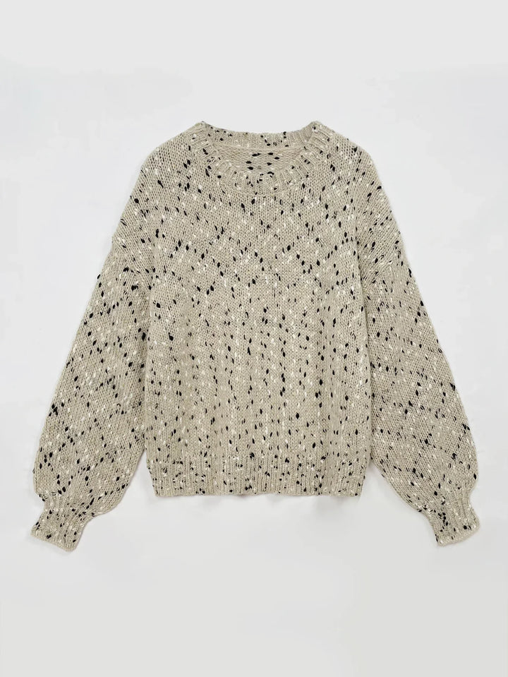 Charlotta | Gemütlicher Lochstrick-Pullover mit Rundhalsausschnitt