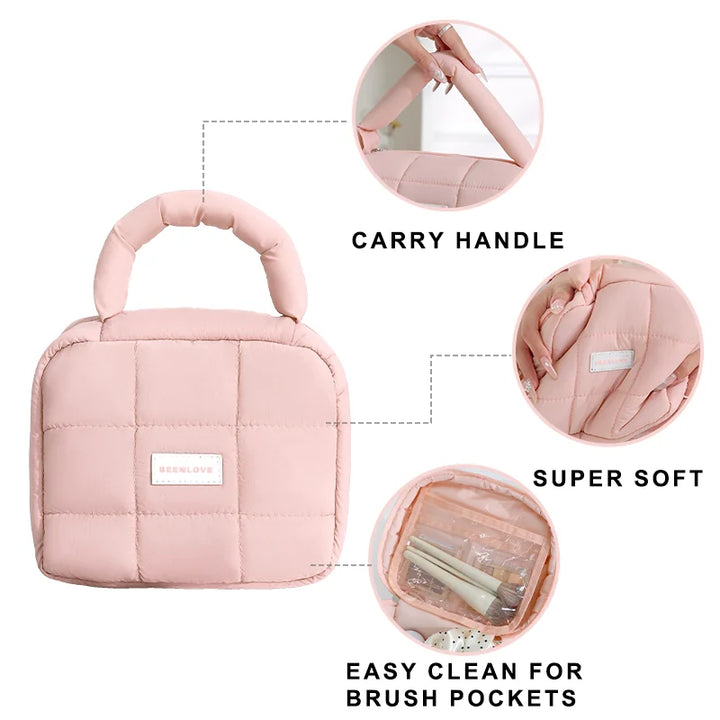 Andie | Gepolsterte, gesteppten Reise-Make-up Kosmetiktasche