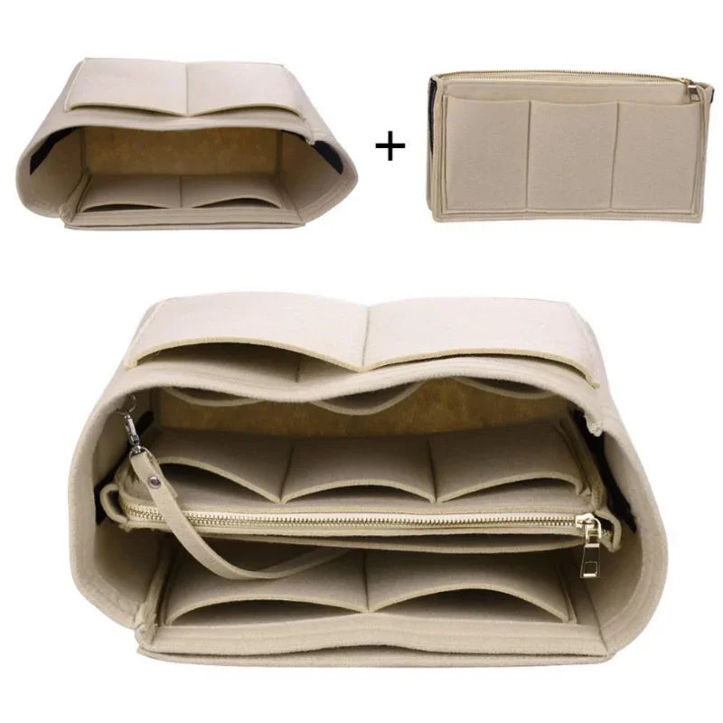Kimber | Filz-Einsatz Kosmetik-Make-up Tasche Reise-Organizer