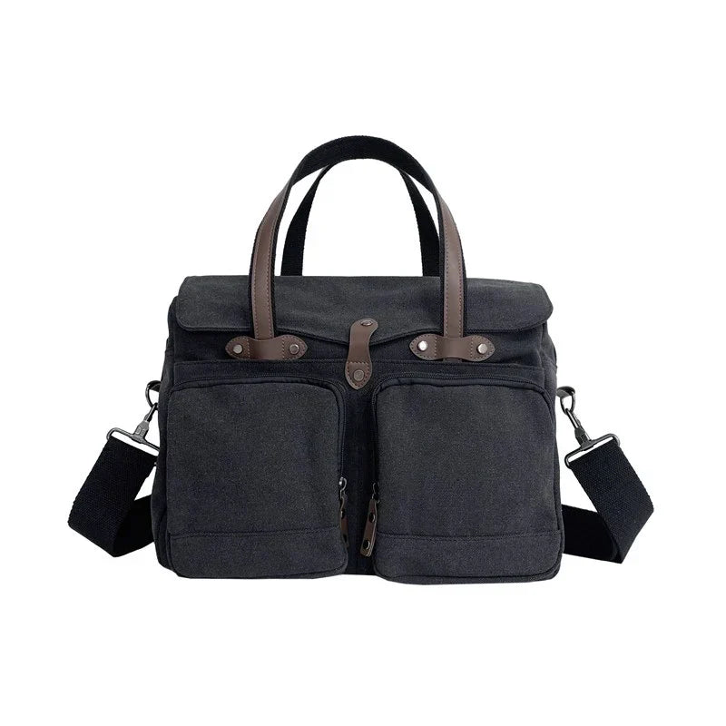 Max | Vintage Canvas Große Umhängetasche Reisetasche