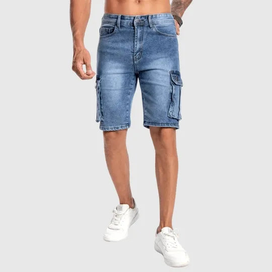  Herren -Denim -Cargo -Shorts - langlebige mittlere Länge - Mehrere Taschen - Casual Fit-1