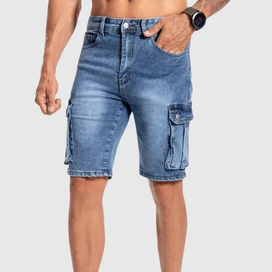  Herren -Denim -Cargo -Shorts - langlebige mittlere Länge - Mehrere Taschen - Casual Fit-3