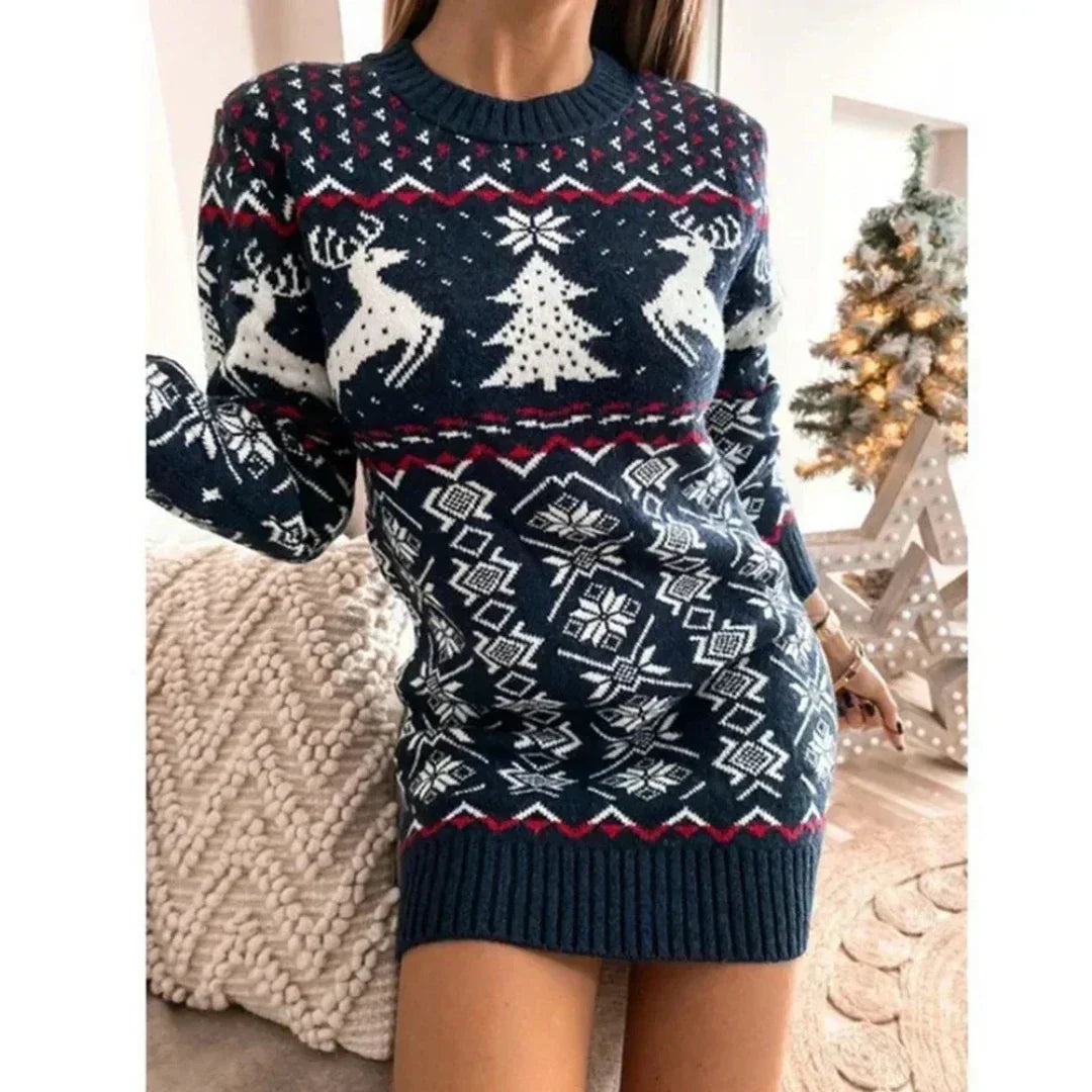CRISTY | Damen Warmes Winter Weihnachtskleid
