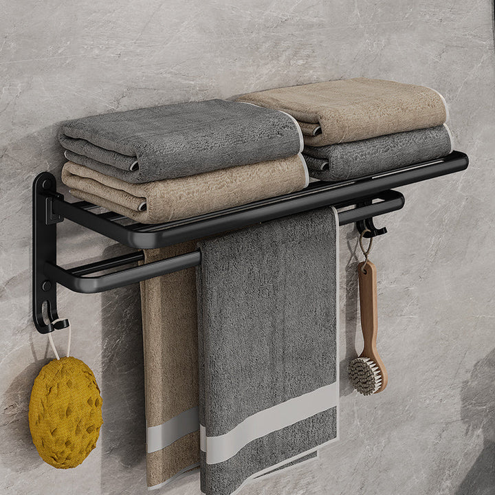  EasyToWel - Faltbares schwarzes Handtuchregal - intelligent und Raumspeicher-2