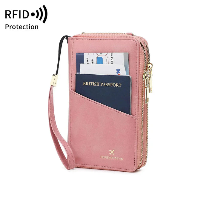 Valery | RFID-blockierende Reisepasshülle mit Trageriemen