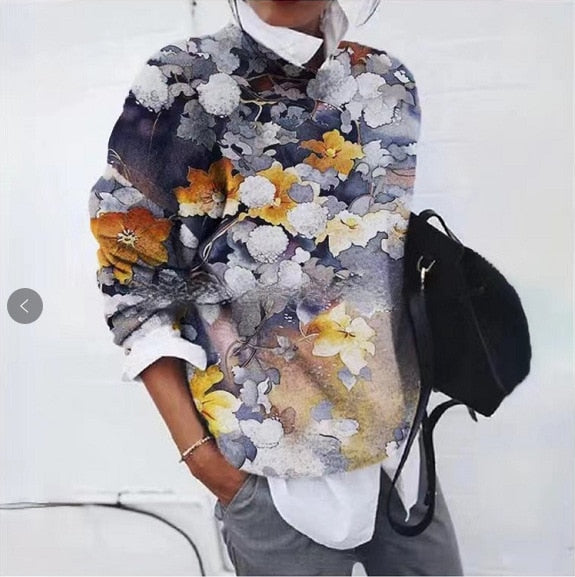 Solen | Stilvoller Damenpullover mit Blumenprint