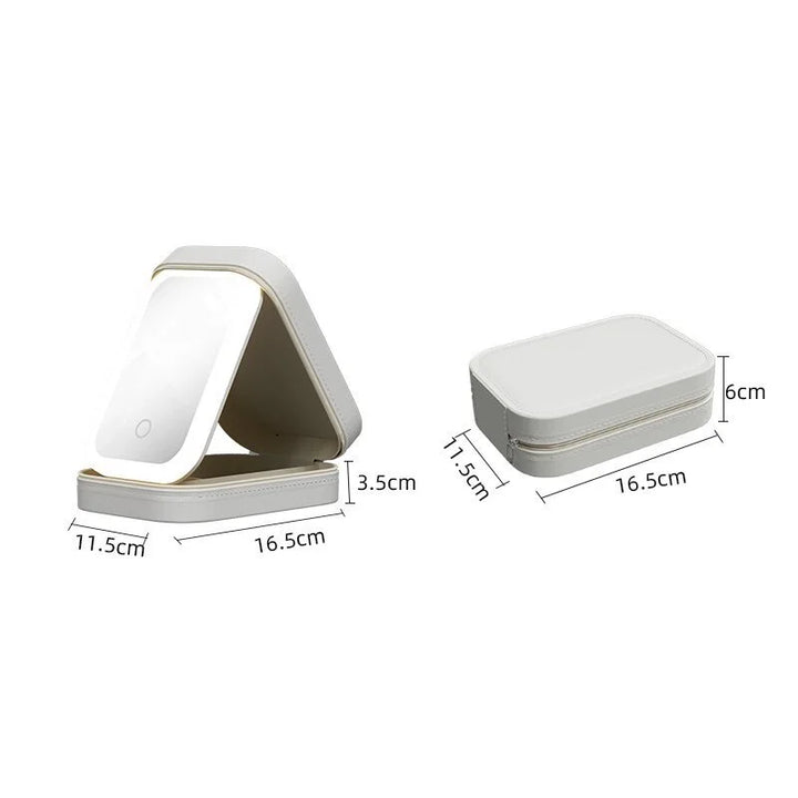 Kori | Tragbarer LED-beleuchteter Spiegel Reise-Make-up-Tasche