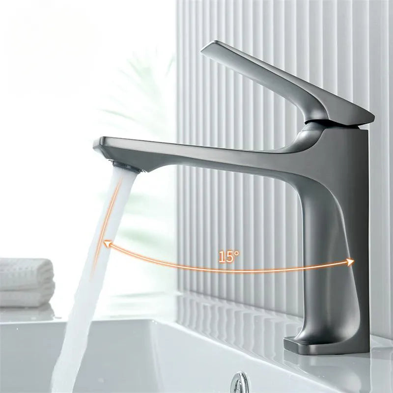  Badezimmerhahn -hochwertiges Metall, Wasserunterricht, Kratzerresistent, einfache Installation, modernes Design-2