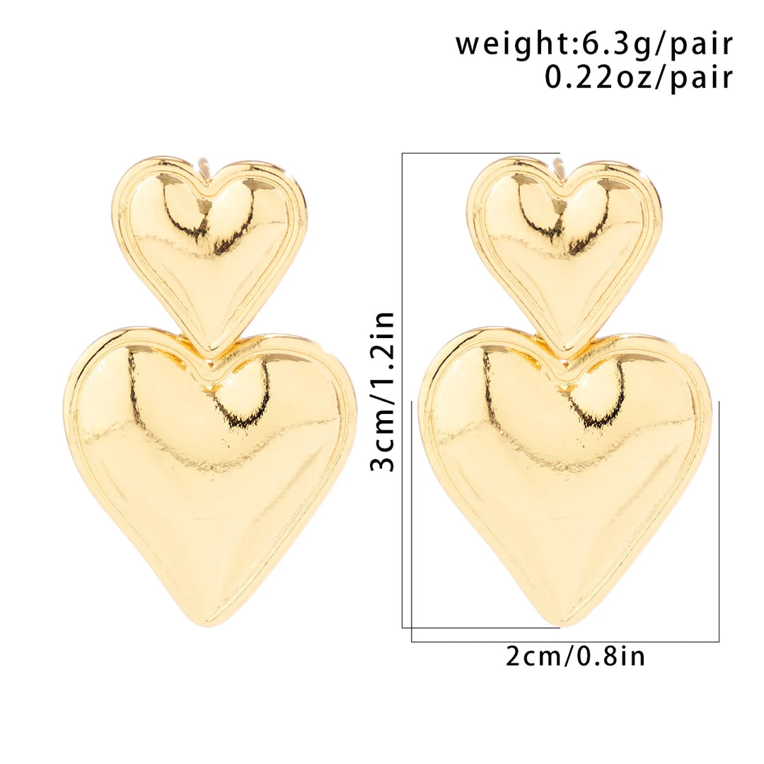 Leonie | Elegante Doppelherz-Ohrringe für Damen