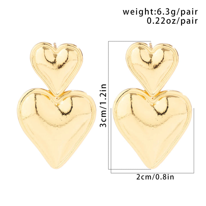 Leonie | Elegante Doppelherz-Ohrringe für Damen