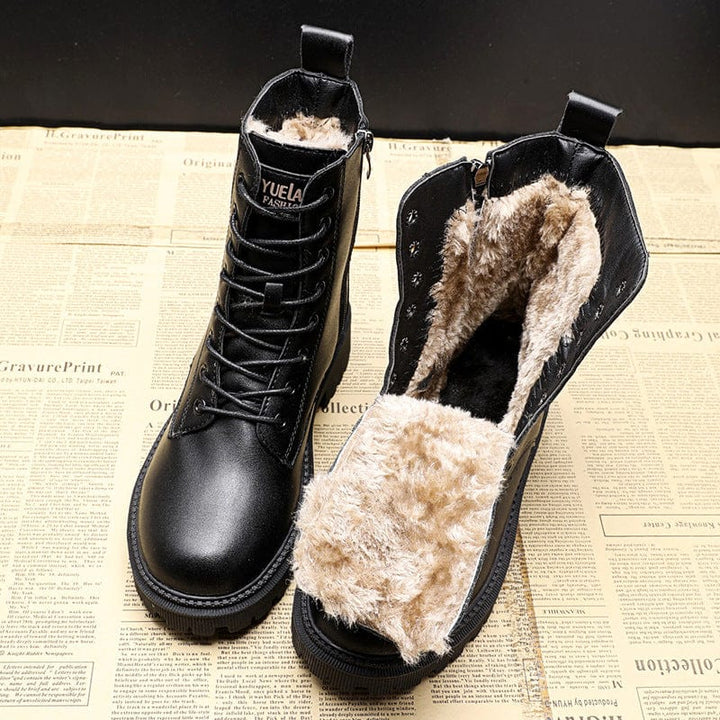 Zhena | Stylische und Warme Winterstiefel mit Reißverschluss und Schnürung