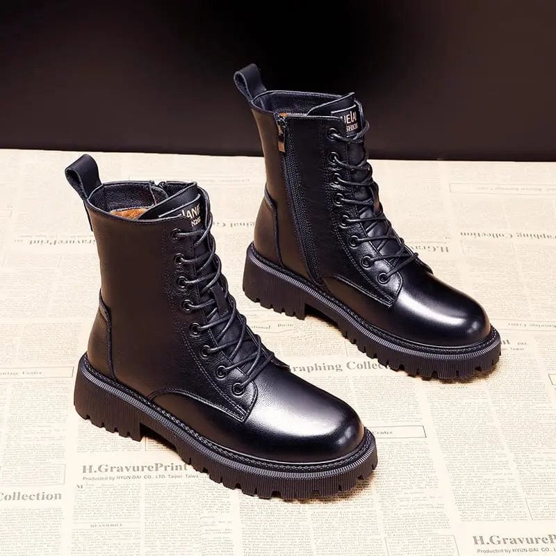 Zhena | Stylische und Warme Winterstiefel mit Reißverschluss und Schnürung