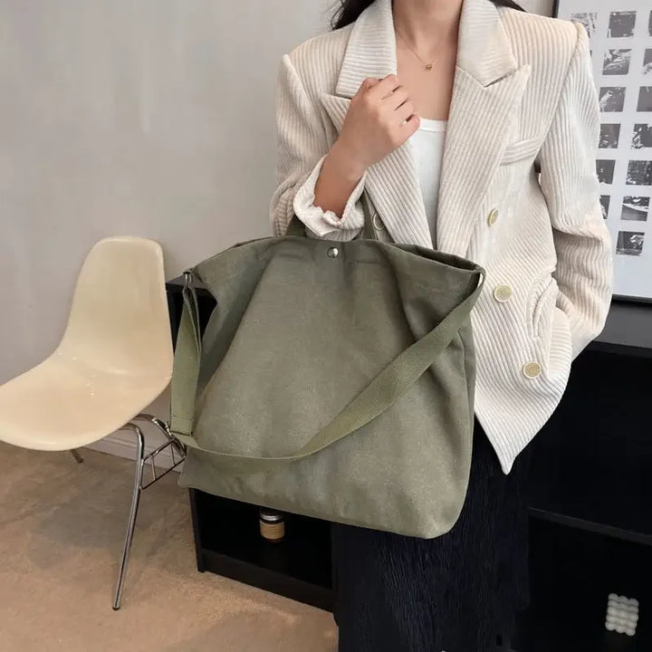 Elara | Vielseitige Canvas Messenger Tote Umhängetasche