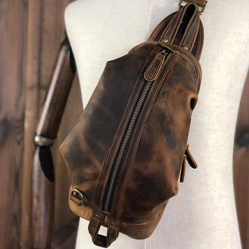 Oscar | Retro Leder Reisekreuzkörper Umhängetasche
