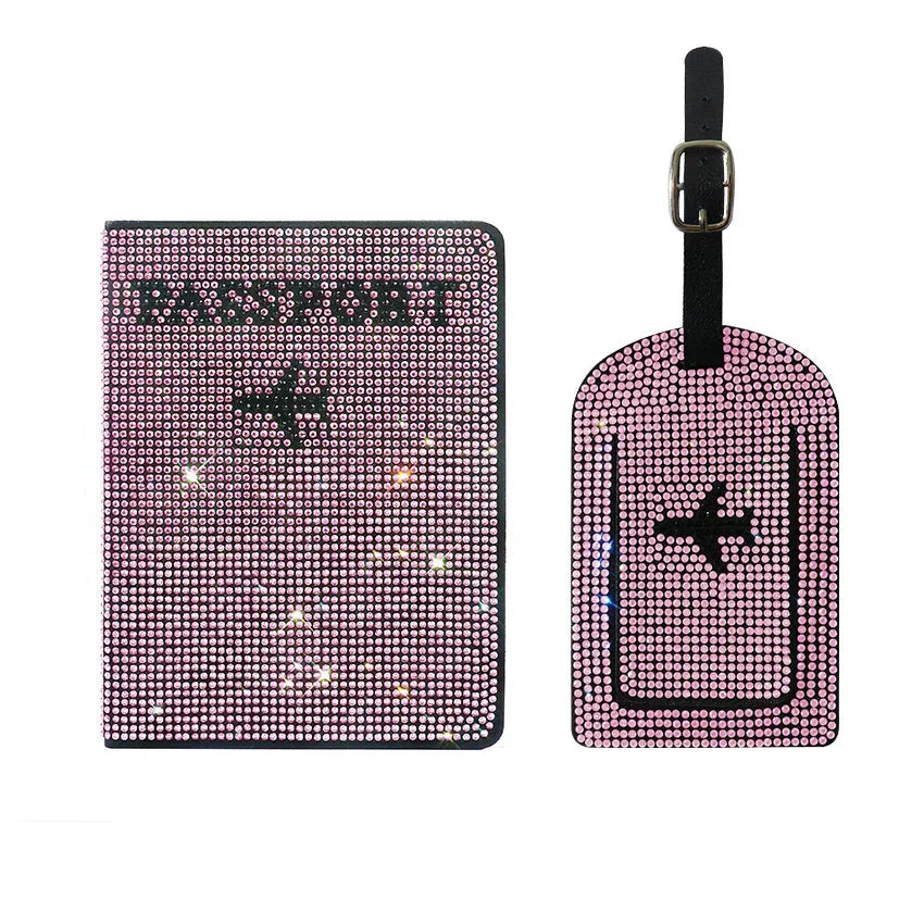 Lottie | Glitzernder Reisepasshalter & Gepäckanhänger Set