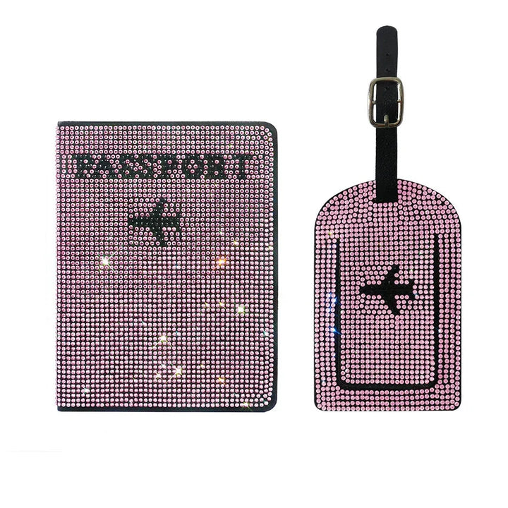 Lottie | Glitzernder Reisepasshalter & Gepäckanhänger Set