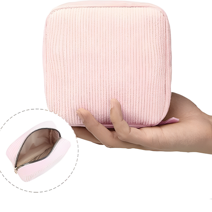 Aura | Modische und geräumige Kosmetiktasche im Cord-Stil