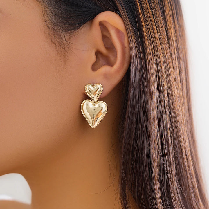 Leonie | Elegante Doppelherz-Ohrringe für Damen