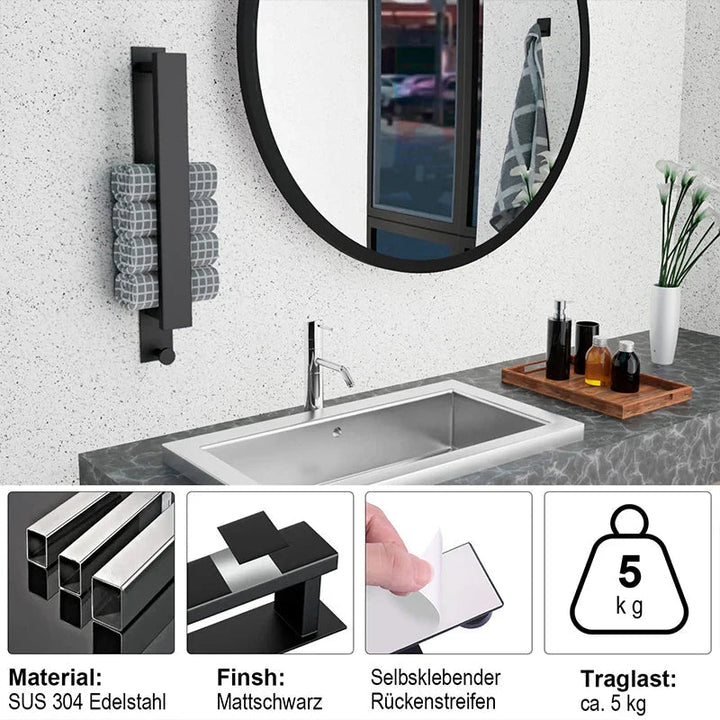  Stickrack - Selbstadhäsive Handtuchregal - Bohrer - frei und kompakt für Badezimmer-5
