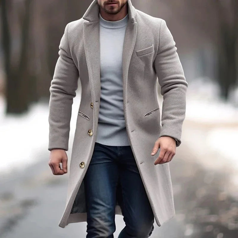 RALPH | Eleganter Langmantel für Herren mit Knöpfen und Kragen