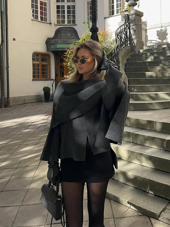 Leah | Stilvoller und Warmer Wollcape-Mantel für Damen im Winter