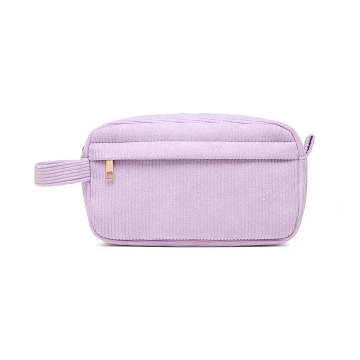Kamiyah | Weiche Cord-Baumwoll-Kosmetiktasche für Reisen